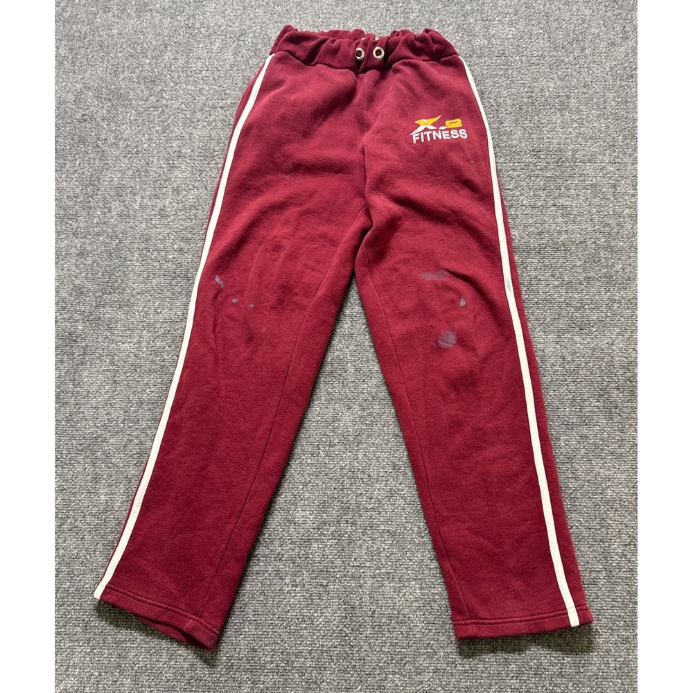 Skyline Wears Sweatpants Men's Small X.2 Fitness Cotton Blend Stained Stiped Red